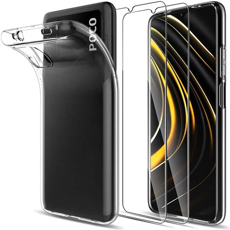 Coque Silicone Transparente 2 Verres Trempes Pour Xiaomi Poco M3