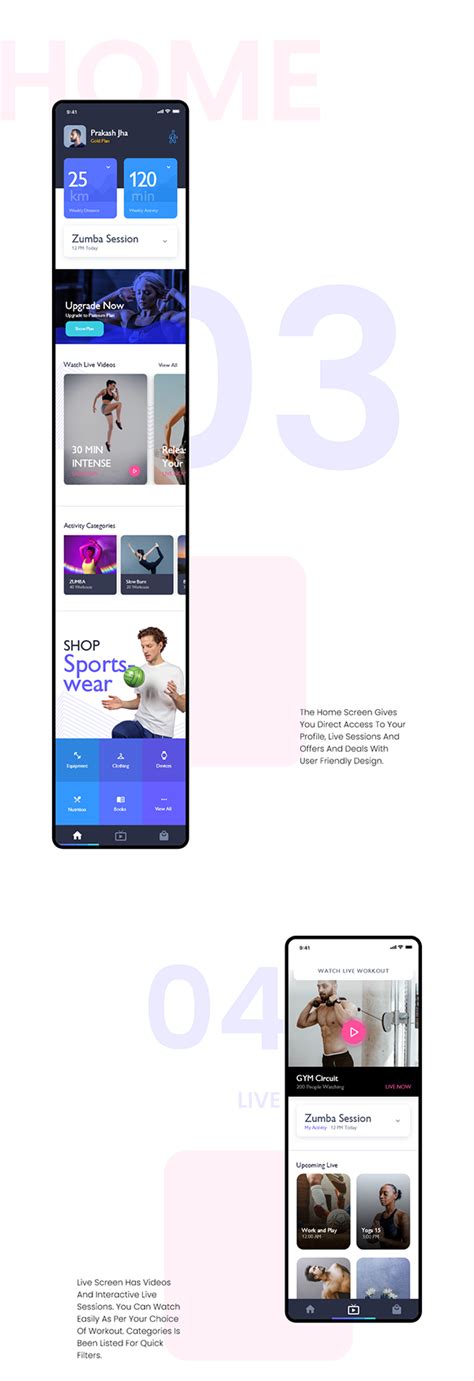Zenfit Fitness And Shopping App Ui Design On Behance