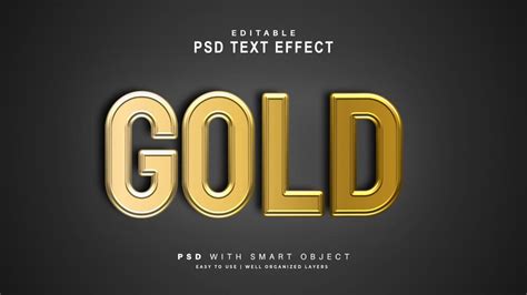 Premium Psd Gold Text Effect Editable Text Smart Object