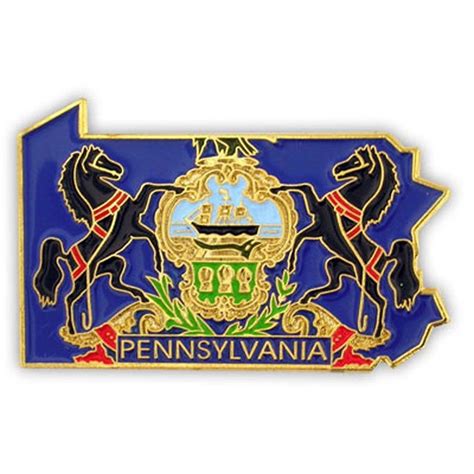 Pinmarts State Shape Of Pennsylvania And Pennsylvania Flag Lapel Pin