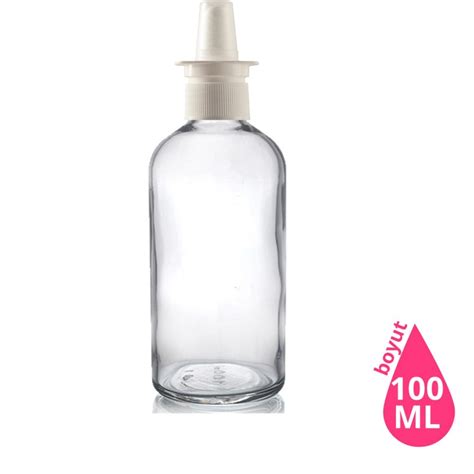 Toptan 100 ML Şeffaf Cam Dropper Şişe Beyaz Nasal Sprey Burun Sprey