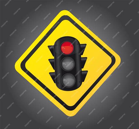 Premium Vector Traffic Light Over Yellow Sign Background Vector