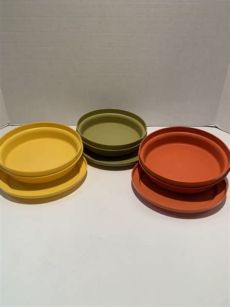 Vintage Tupperware Seal N Serve Bowl Set Of 3 W Lids Harvest Colors EBay