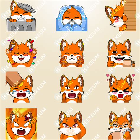 Fox Twitch Emotes Pack