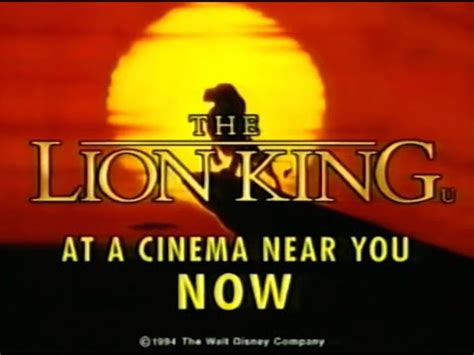 The Lion King Cinema Release Advert Walt Disney Studios Buena Vista