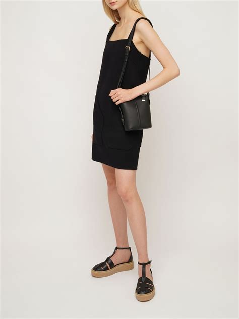 Max Mara Riviers Leather Shoulder Bag In Black Modesens