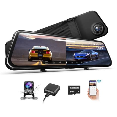 Azdome Mirror Dash Cam P Fhd Front And Rear View Mirror