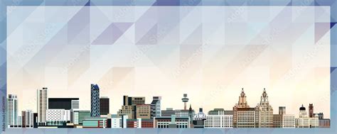 Liverpool skyline vector colorful poster on beautiful triangular texture background Stock Vector ...