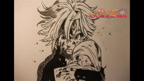 Speed Drawing Meliodas Seven Deadly Sins Youtube