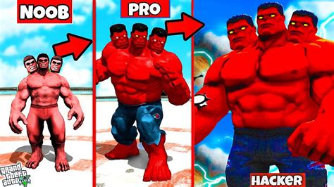 UPGRADING NOOB RED HULK INTO GOD MONSTER SUPER GOD HACKER RED HULK IN