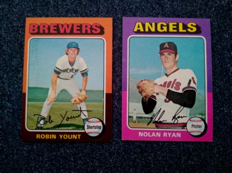 1975 Topps 223 500 Robin Yount Nolan Ryan Rookie Card Baseball Lot 2