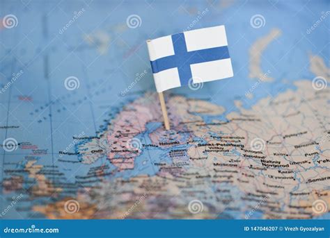 Map with flag of Finland stock image. Image of europe - 147046207