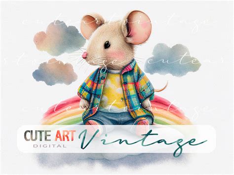 Watercolor Mice, Cute Watercolor Mouse, Children Mouse Illustration ...