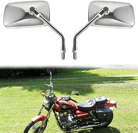 Auzkong Motorcycle Mirrors Chrome Universal 10mm Motorcycle Rear View