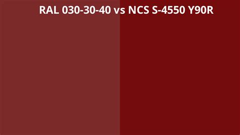 Ral 030 30 40 Vs Ncs S 4550 Y90r Ral Colour Chart Uk