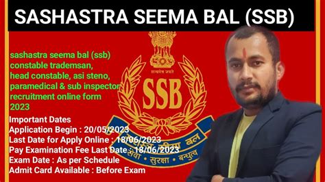 Sashastra Seema Bal SSB SSB Constable Head Constable HC SubASI