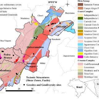 Simplified Geological Map Of The Study Area Adapted From Cavalcante Et