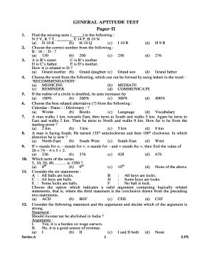 Mit Aptitude Test Past Papers - Fill Online, Printable, Fillable, Blank | pdfFiller