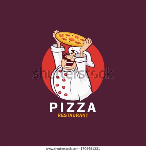 Logo Funny Cook Chef Pizza Vector Stock Vector Royalty Free