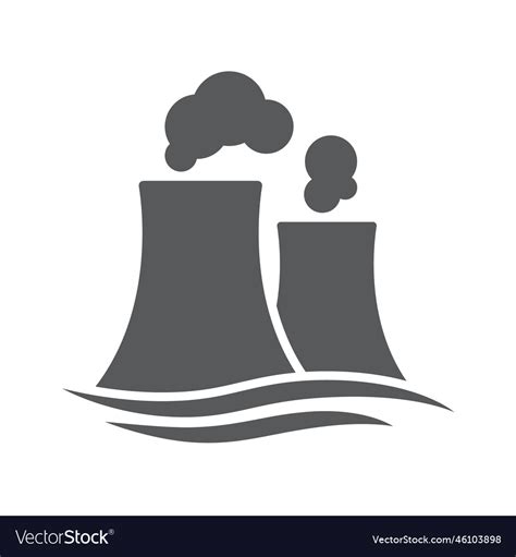 Nuclear power plant pipes silhouette icon Vector Image