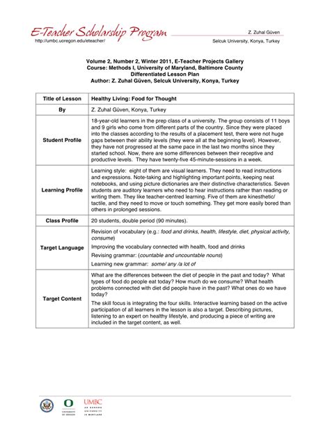 Pdf Differentiated Lesson Plan