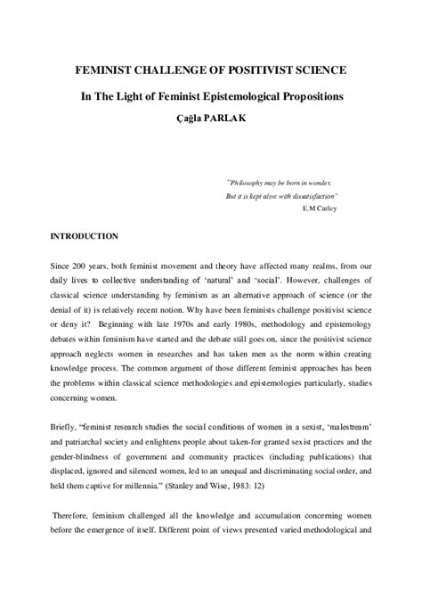 (PDF) Feminist epistemology 