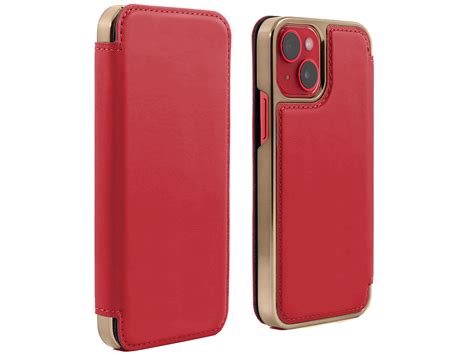 Greenwich Blake Folio Luxe IPhone 15 Hoesje Rood Leer