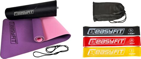 Набор Коврик для йоги и фитнеса EasyFit EF-1924s-VP TPE+TC ECO-Friendly ...