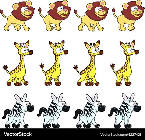 Animal walking animations Royalty Free Vector Image