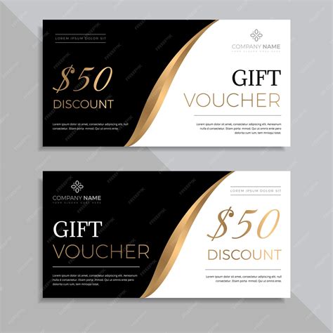 Premium Vector | Elegant unique gift voucher card template design for