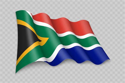 D Realistic Waving Flag Of South Africa Vector Art At Vecteezy