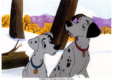 101 Dalmatians Pongo And Perdita Production Cel Setup (walt Disney AEC