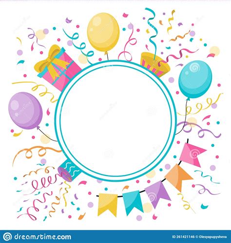 Happy Birthday Greeting Card And Party Invitation Stock Illustration