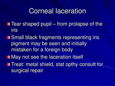 Partial Thickness Corneal Laceration