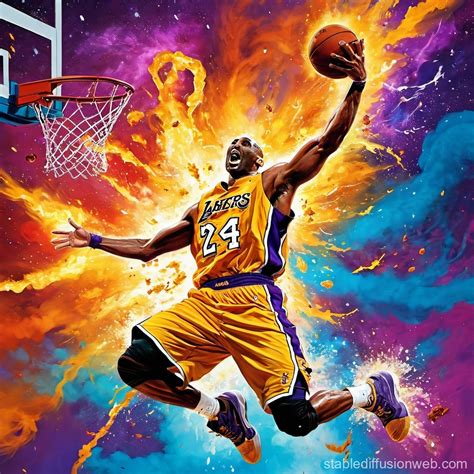 Kobe Bryant's Nebula Dunk Oil Painting | Stable Diffusion Online