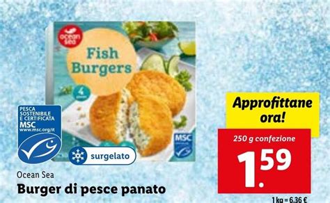 Ocean Sea Burger Di Pesce Panato G Offerta Di Lidl