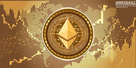 Simbolo D Oro Moneta Ethereum Sullo Sfondo Del Circuito Elettronico