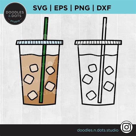 Iced Coffee Svg Iced Coffee Png Iced Coffee Clipart Summer Svg Iced Coffee Takeout Cup With