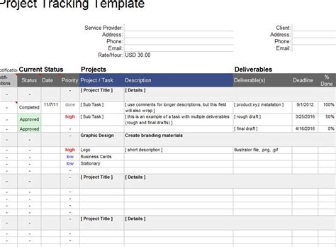 Project Management Tracker » Template Haven