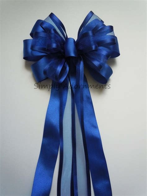 Royal Blue Wedding Pew Bows Blue Wedding Church Aisle Pew Etsy