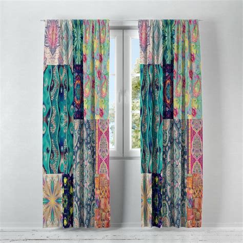 Patchwork Semi Sheer Curtain Panels In 2021 Boho Bedroom Decor Hippie Boho Curtains Hippie