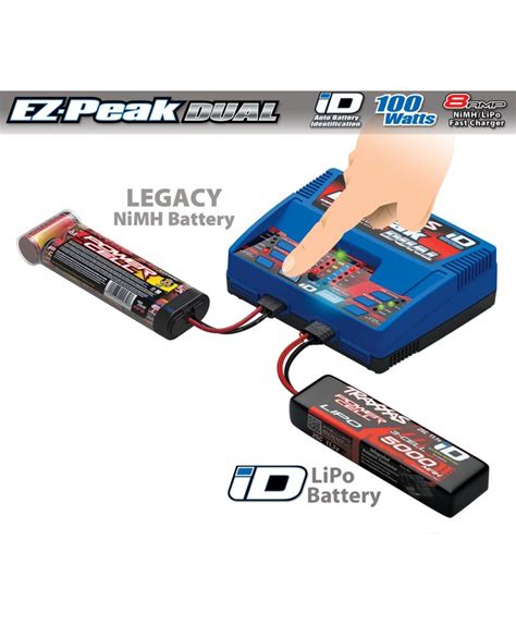 Chargeur Double Rapide Ez Peak Dual Ac Lipo Nimh A Prise Traxxas Gx