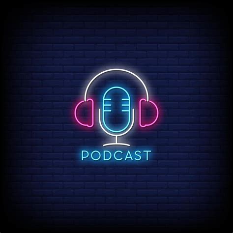 Podcast Neon Signs Style Text Vector Vector Art At Vecteezy