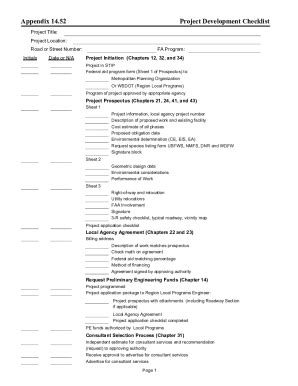 Fillable Online Wsdot Wa DOT Form App14 52 Project Development