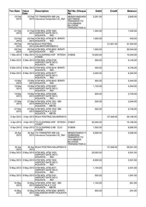 Sbi Statement Jan 13 To Jun 13