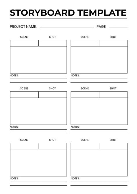 Simple 6 Box Storyboard Template