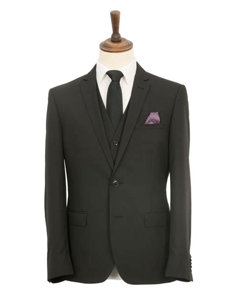 Harry Brown Piece Slim Fit Suit Black Suits From Fields Menswear Uk