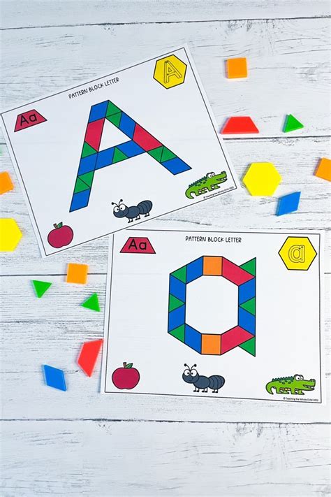 Preschool Letter Activities Alphabet Pattern Block Mats Worksheets