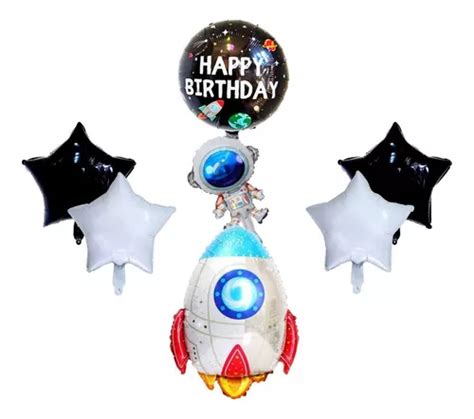 Combo Kit Globos Astronauta Cohete Cm Estrellas Cm Mercadolibre