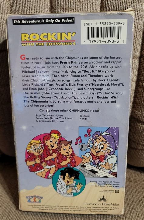 Alvin And The Chipmunks Rockin With The Chipmunks Vhs 1992 Michael